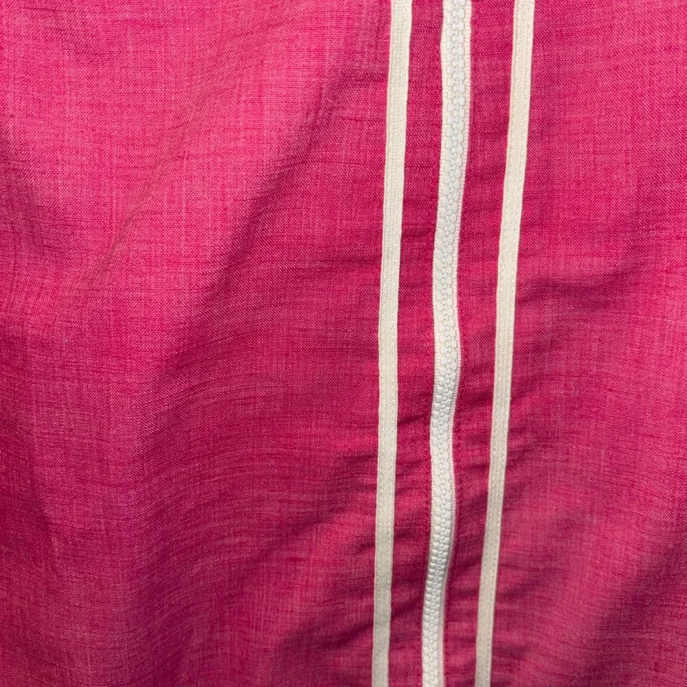 Vintage 60’s/70’s Q-Skirt by Leon Levin Pink A-Line Mini Skirt with White Trim - Picture 2 of 4